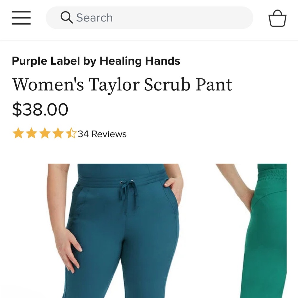 Healing Hands Women’s Taylor scrub pant in Royal Blue sz Small Petite 29”inseam - Picture 2 of 8